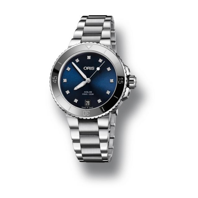 Oris Watch Aquis Ladies Date Diamond Index Watch 