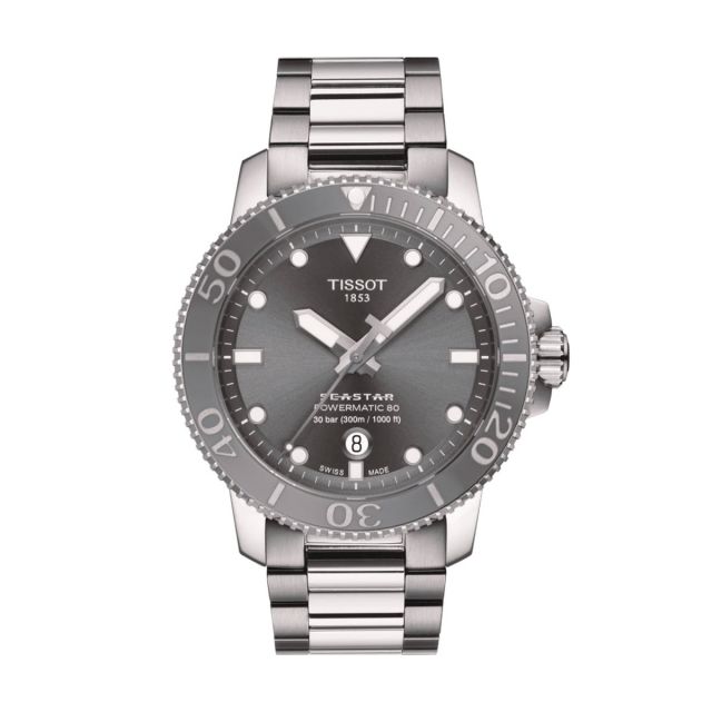 Tissot Mens Seastar 1000 Powermatic 80 With Gray Dial 