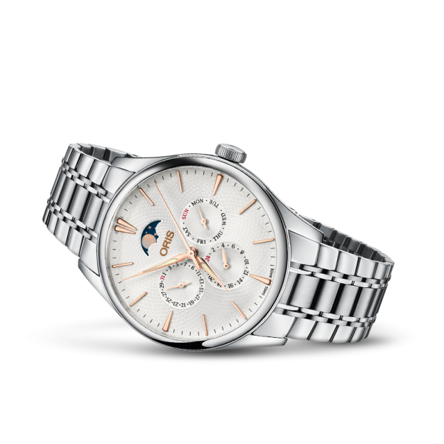 Oris Mens Artelier Complication  With White Dial