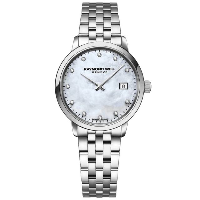 Raymond Weil Toccata Ladies White Mother-Of-Pearl Diamond Quartz Watch 5985-ST-97081