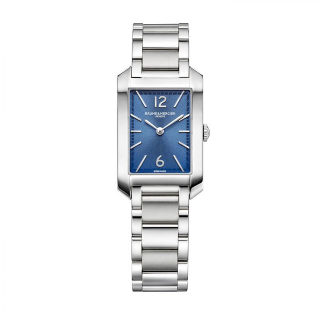 Baume Et Mercier Hampton Quartz Steel Ladies Blue Dial Bracelet Watch