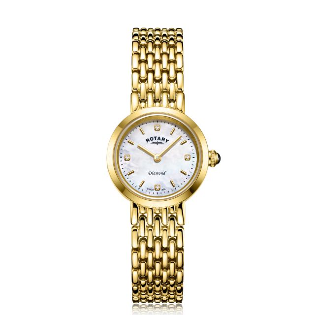 Rotary Ladies Diamond Set Gold PVD Balmoral Watch LB00900/41/D
