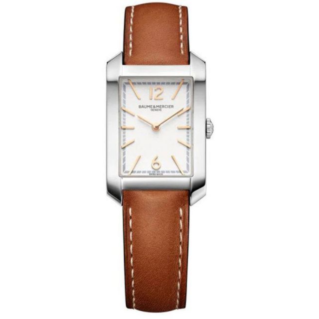 Baume Et Mercier Hampton Quartz Steel Ladies Tan Strap Watch