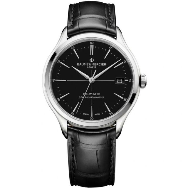 Baume et Mercier Mens Clifton Baumatic With Black Dial