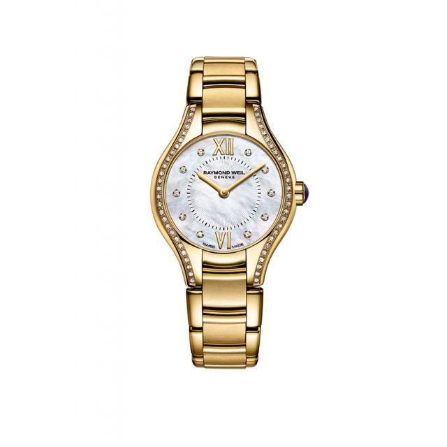 Raymond Weil Noemia Ladies Gold Quartz 62 Diamond Mother-Of-Pearl Watch, 24 mm 5124-PS-00985