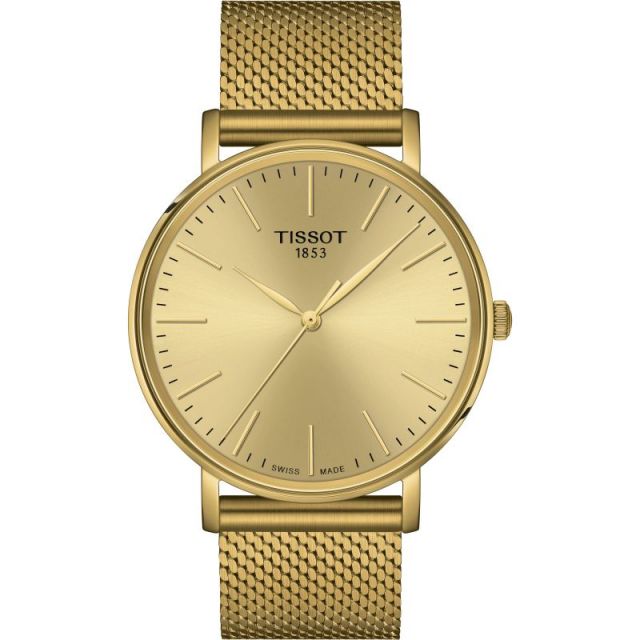 Tissot Mens Everytime With Gold Dial 
