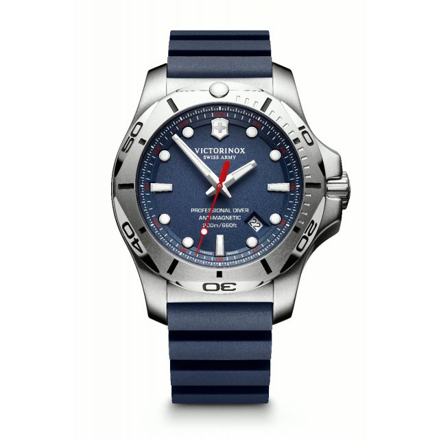 Victorinox Swiss Army Inox Mens Quartz Blue Dial Professional Divers Watch With  Rubber Strap 241734