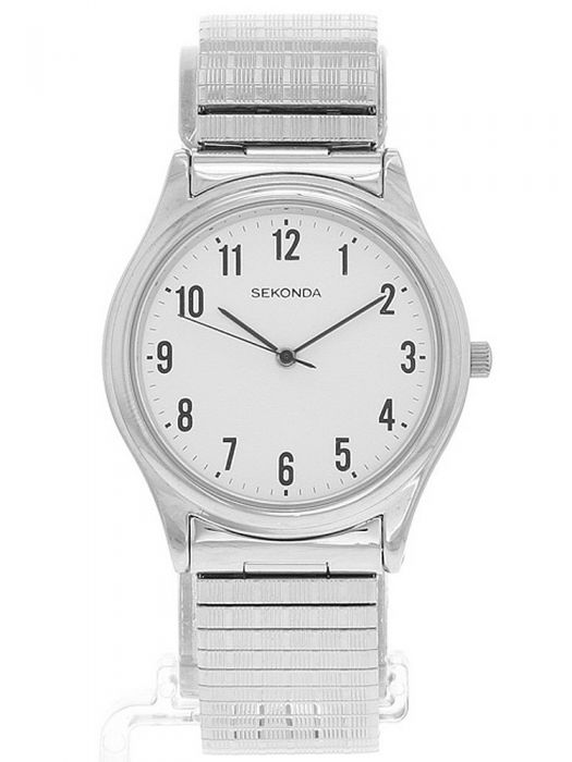 Sekonda Men S Quartz Watch With White Dial Analogue Display And Silver Stainless Steel Bracelet 3751.27