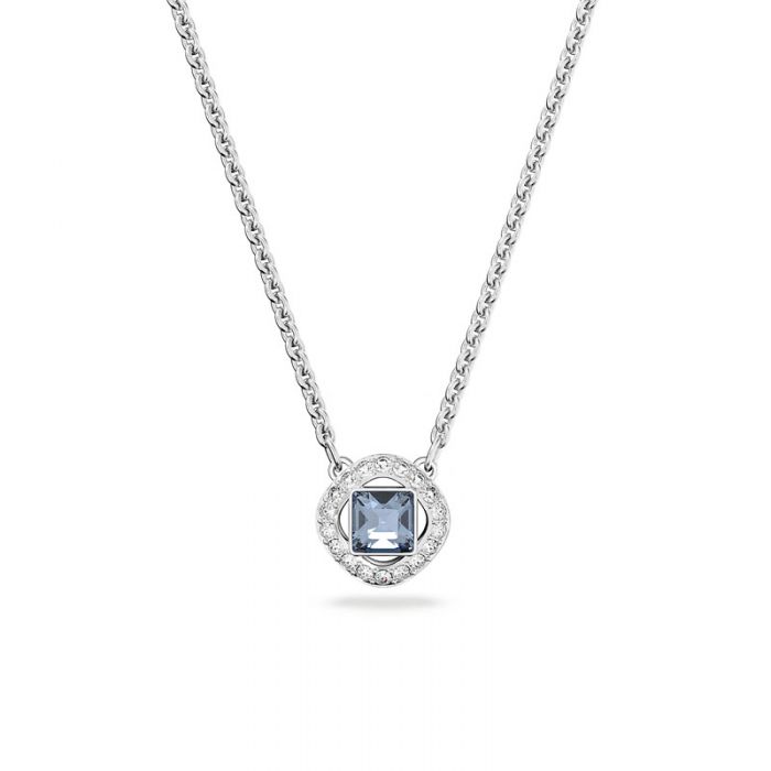 Angelic necklace Square cut Blue Rhodium plated