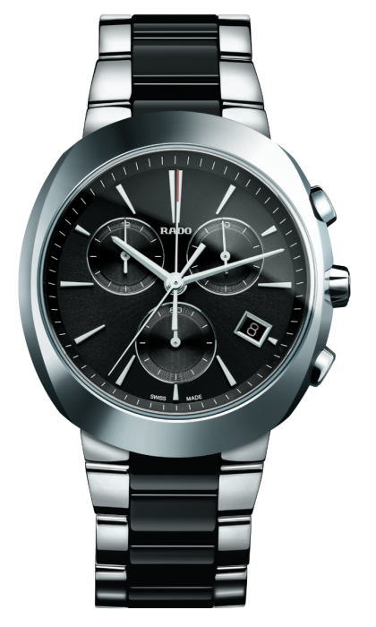 Rado Mens D Star Chronograph Quartz Ceramic Black Dial Bracelet Watch R15937172
