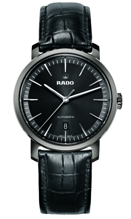 Rado Mens Diamaster Automatic Ceramic Black Dial Strap Watch R14074175