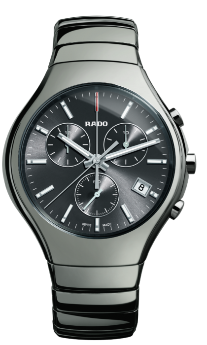 Rado Mens True Chronograph Ceramic Dark Grey Dial Bracelet Watch R27896102