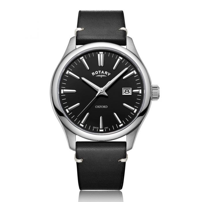 Rotary Mens Oxford Black Stainless Steel Quartz Watch GS05092 04