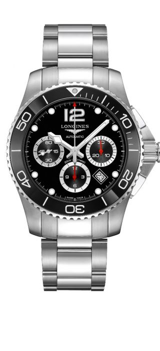 Longines hydroconquest men's black dial bracelet watch online