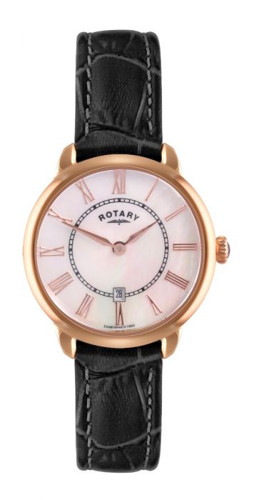 Rotary Elise Ladies Watch with Black Leather Strap Watch LS02919 41