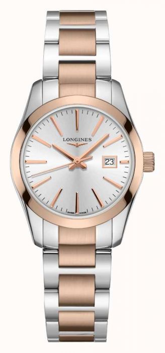 Longines Ladies Conquest Classic Rose Gold Plated And Stainless Steel