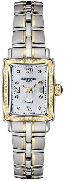 Raymond Weil Ladies Parsifal Stainless Steel Mother Of Pearl Diamond Dot Dial With Diamond Bezel Watch 9740 STS 00995