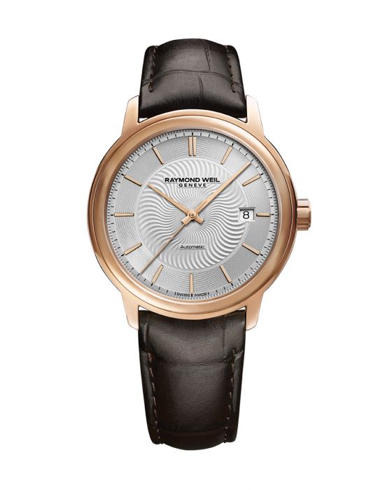 Mens rose sale gold leather watch