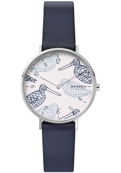 Skagen Ladies Aaren Blue Leather Watch SKW2782