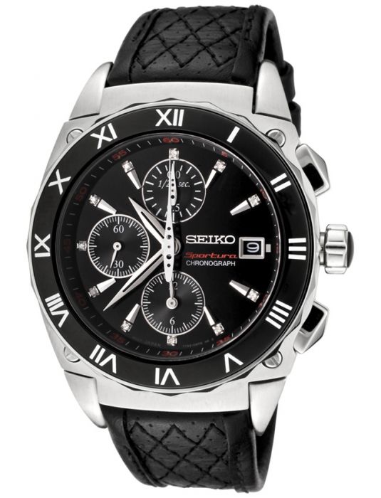 Seiko Sportura Ladies Diamond Chronograph Watch SNDZ45P1