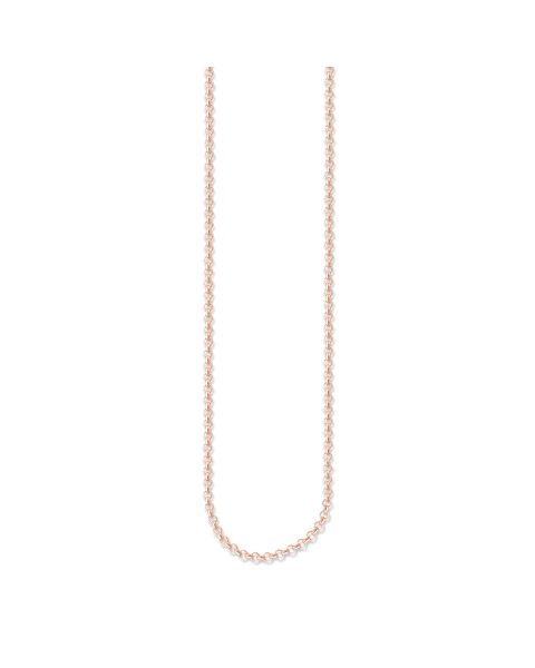 Thomas Sabo Round 925 Sterling Silver With18K Rose Gold Plating Belcher Chain KE1219-415-12-L