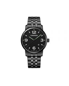 Wenger 42mm Black PVD Bracelet strap Vintage-inspired Watch with SuperLuminova®