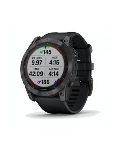 Garmin Fenix 7X Carbon Gray Titanium Black Rubber Strap 51mm