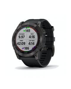 Garmin Fenix 7S Carbon Gray Titanium Black Rubber Strap