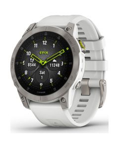 Garmin Epix Batt White Titanium Rubber Strap