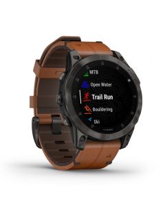 Garmin Epix Grey Titanium Chestnut Leather Band/Rubber