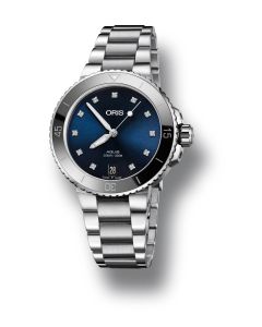 Oris Watch Aquis Ladies Date Diamond Index Watch 