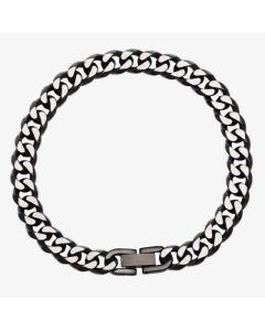Unique Stainless Steel Black IP Plated Curb Necklace