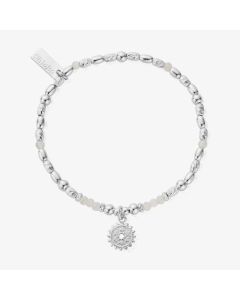 ChloBo Chakra Sterling Silver Moonstone Crown Bead Bracelet