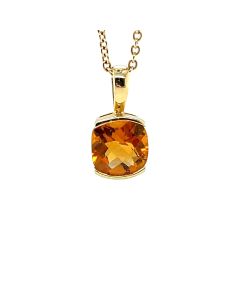 18ct Yellow Gold Citrine Pendant with Chain