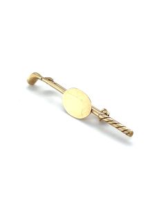 9ct Yellow Gold Oval Disc Bar Brooch
