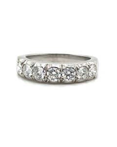 18ct White Gold 7 stone 1.00ct Diamond half eternity ring