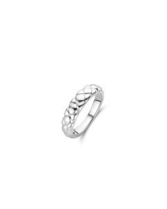 Ti Sento Silver Quilted Style Ring Size 56