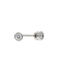 18ct White Gold 0.20ct Diamond Rubover Stud Earrings