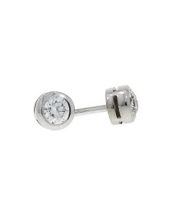 18ct White Gold 0.41ct Diamond solitaire rub over studs