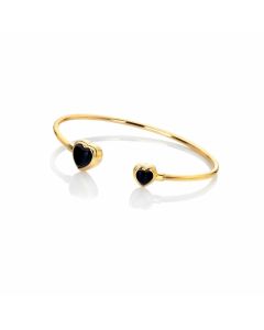 HOT DIAMONDS X GOLDEN EDIT BLACK ONYX HEART BANGLE