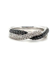 18ct White Gold 0.73ct Crossover Diamond Ring