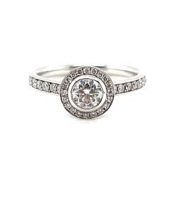 18ct White Gold 0.66ct Diamond Halo Ring