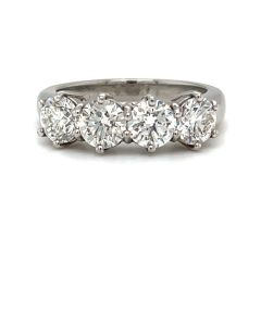 18ct White Gold 2.00ct Diamond Four-Stone Half Eternity Ring 
