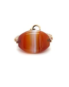 Pre-Owned 9ct Rose Gold Agate Fob