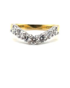 18ct Yellow and White Gold 0.72ct Diamond Wishbone Ring