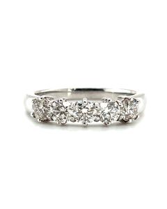 18ct White Gold 1.05ct Diamond Five-Stone Half Eternity Ring