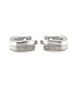 14ct White Gold 0.33ct Diamond Hoop Earrings
