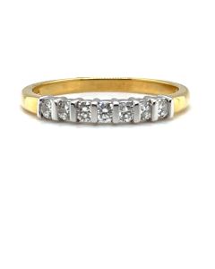 18ct Yellow and White Gold 0.27ct Diamond Half-Eternity Band  