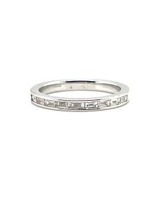 18ct White Gold 0.35ct Baguette cut Diamond 1/2 eternity ring