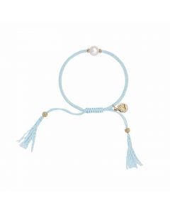 Jersey Pearl Sky Blue Tassel Bracelet